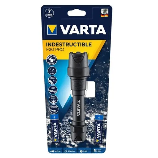 TORCIA VARTA LED INDESTRUCTIBLE F20 PRO 350LM STILO AA INCLUSE PZ. 2 18711
