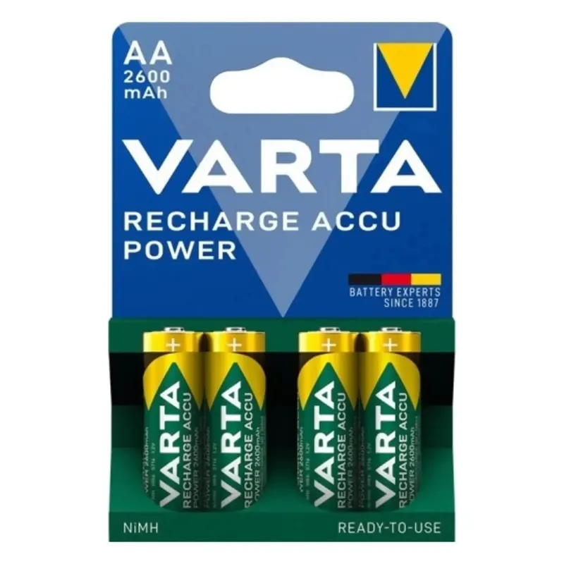 PILE VARTA RICARICABILE STILO AA POWER BL.4 2600MAH VARTA