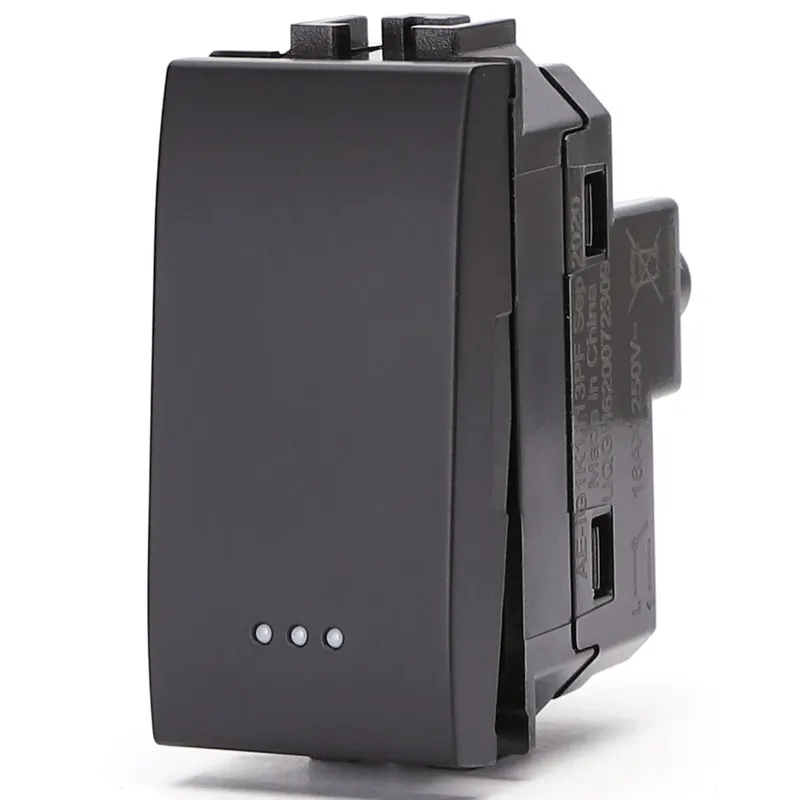 INTERRUTTORE UNIPOLARE NERO SERIE ABL