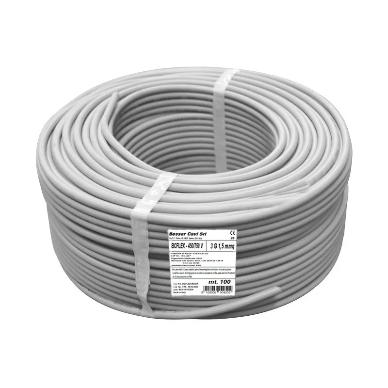 CAVO ELETTRICO BC FLEX 450/750 V 5X1.5 GRIGIO 100MT. IMQ
