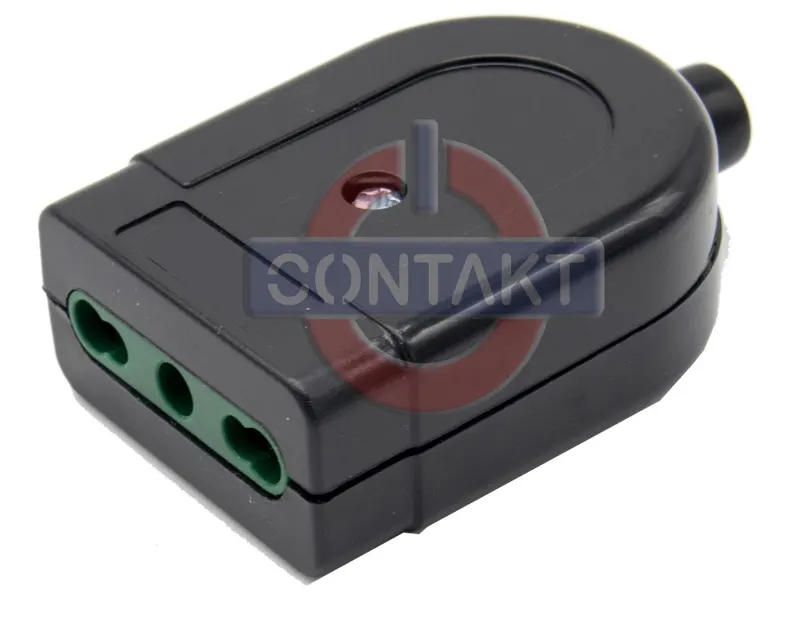 BIPRESA CIVILE CONTAKT 2P+T 16A 250V P17/11 NERO