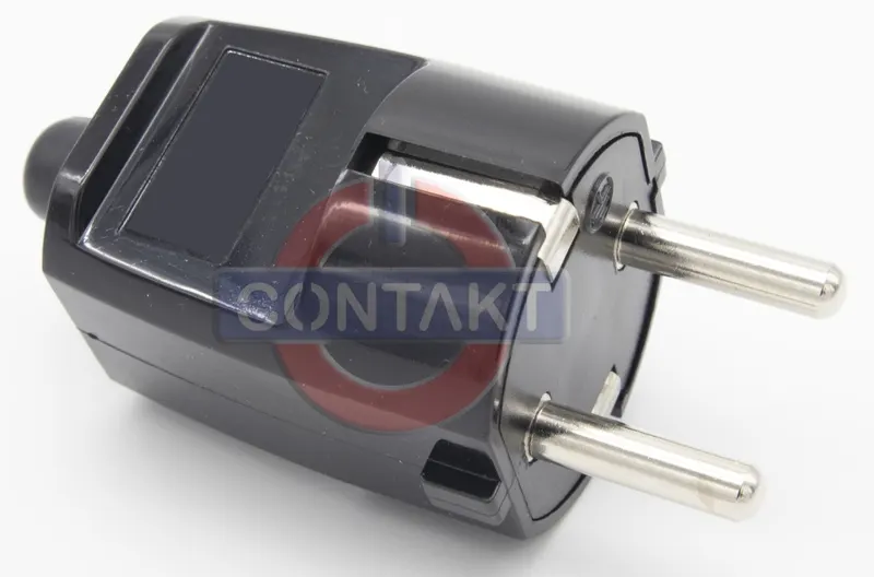 SPINA CIVILE CONTAKT 2P+T 16A 250V STANDARD TEDESCO NERO