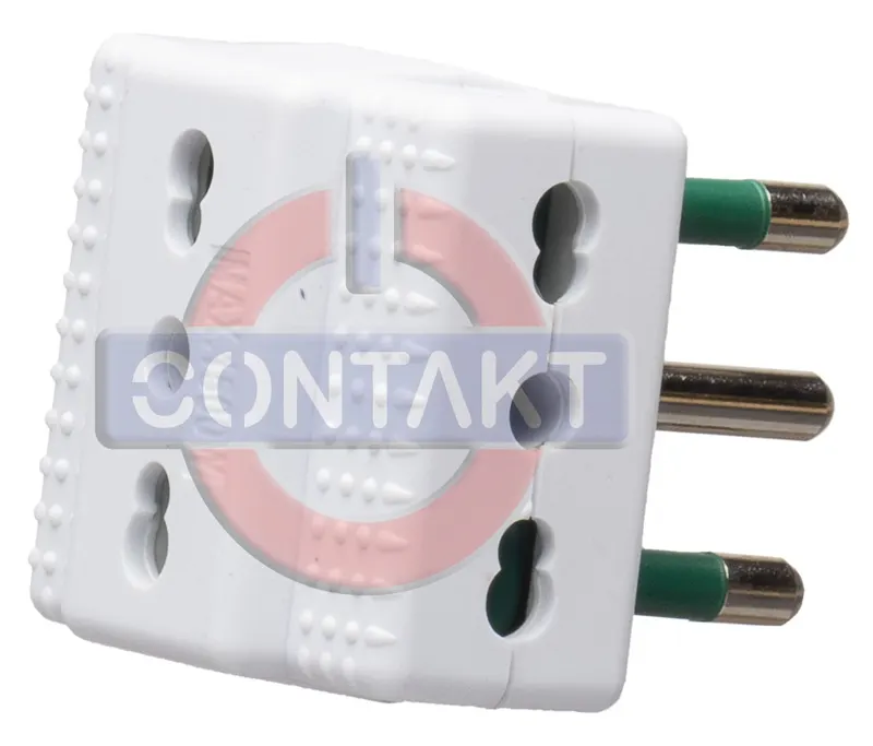 ADATTATORE CIVILE CONTAKT MULTIPLO 250V SPINA 2P+T 16A BIANCO