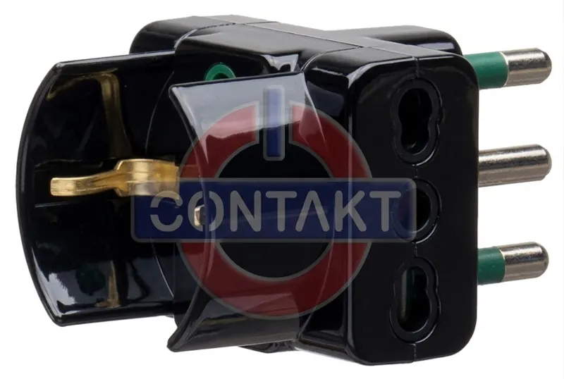 ADATTATORE CIVILE CONTAKT 1 SPINA 2P+T 16A 1 PRESA BIPASSO/SCHUKO 2 BIPRESE 2P+T