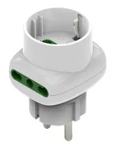 ADATTATORE CIVILE CONTAKT 1 SPINA SCHUKO 2 PRESE BIPASSO 1 BIPASSO+SCHUKO BIANCO