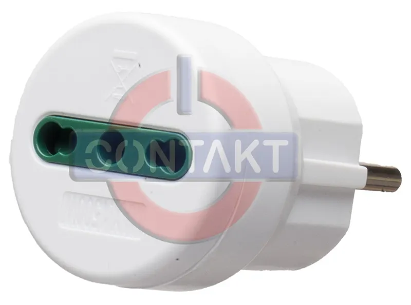 ADATTATORE CIVILE CONTAKT 1 SPINA 2P+T 16A TEDESCO/FRANCESE BIPRESA 2P+T 16A BN