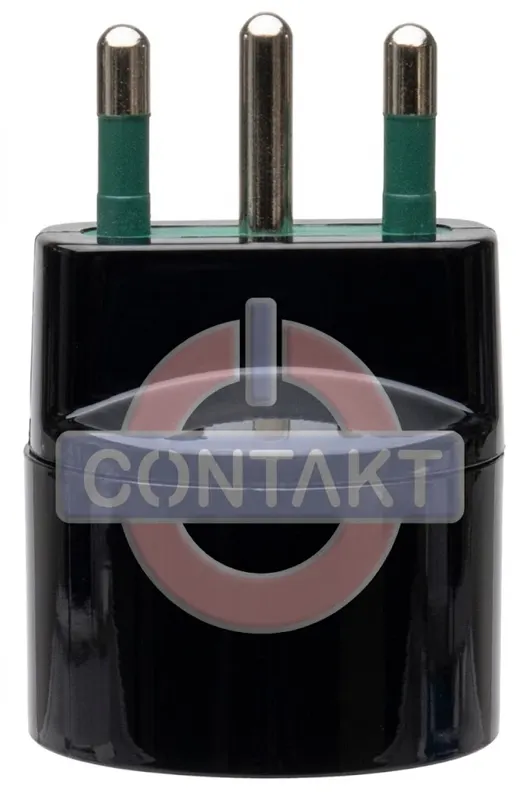 ADATTATORE CIVILE CONTAKT SPINA 2P+T 10A - PRESA 2P+T 16A SCHUKO NERO