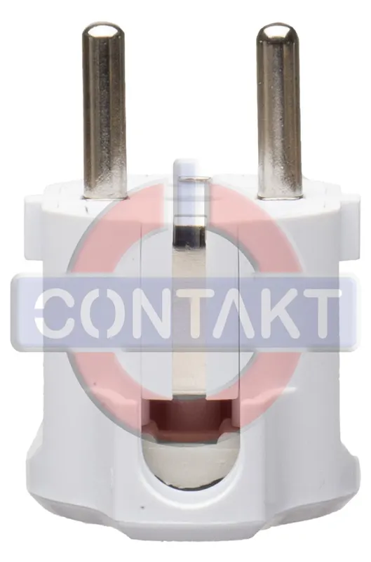 SPINA CIVILE CONTAKT 2P+T 16A 250V STANDARD TEDESCO A 90° BIANCO