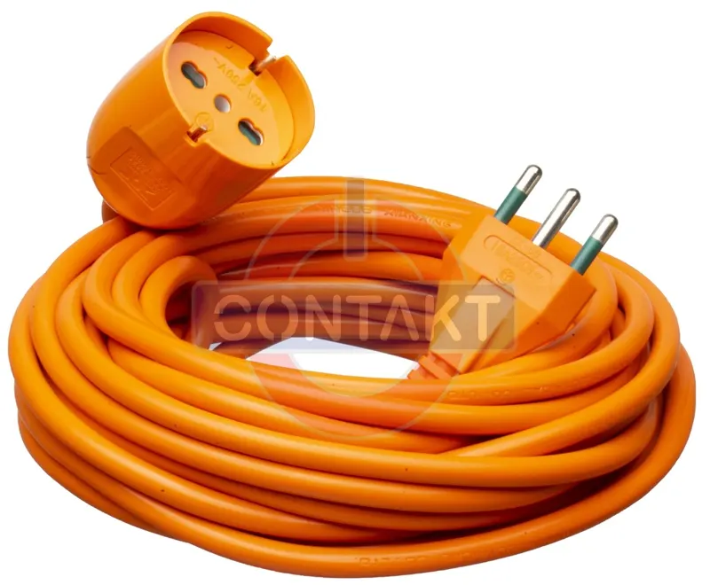 PROLUNGA GIARDINO SPINA 16A PRESA TRIVALENTE 3X1.5MM 20MT ARANCIO CONTAKT