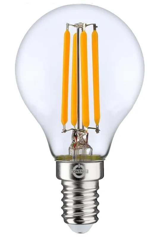 LAMPADA LED-FILO CONTAKT SFERA G45 ALTA EFFICIENZA 4W 470LM E14 CHIARA 2700K