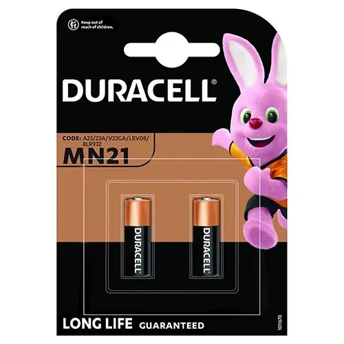 PILE DURACELL PER RADIOCOMANDI 12V BL. 2 MN21