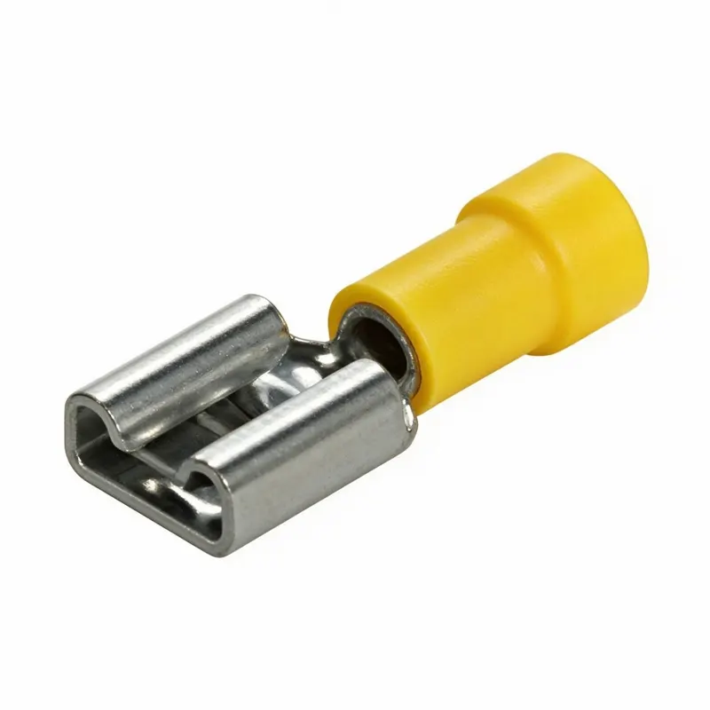 CAPICORDA PREISOLATO FEMMINA 6.3X0.8 MM GIALLO 100PZ.ZIPPO (PR.SINGOLO)