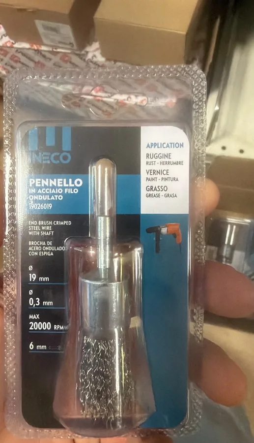 SPAZZOLA PENNELLO FILO ONDUL. ACCIAIO 19 MM