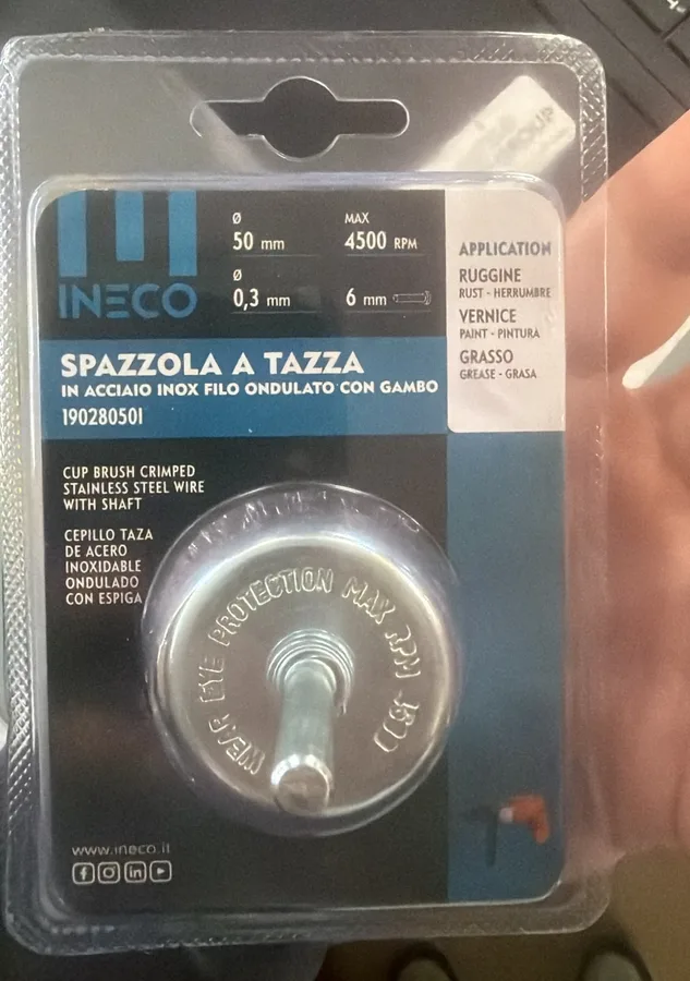SPAZZOLA TAZZA GAMBO FILO OND. INOX 50MM