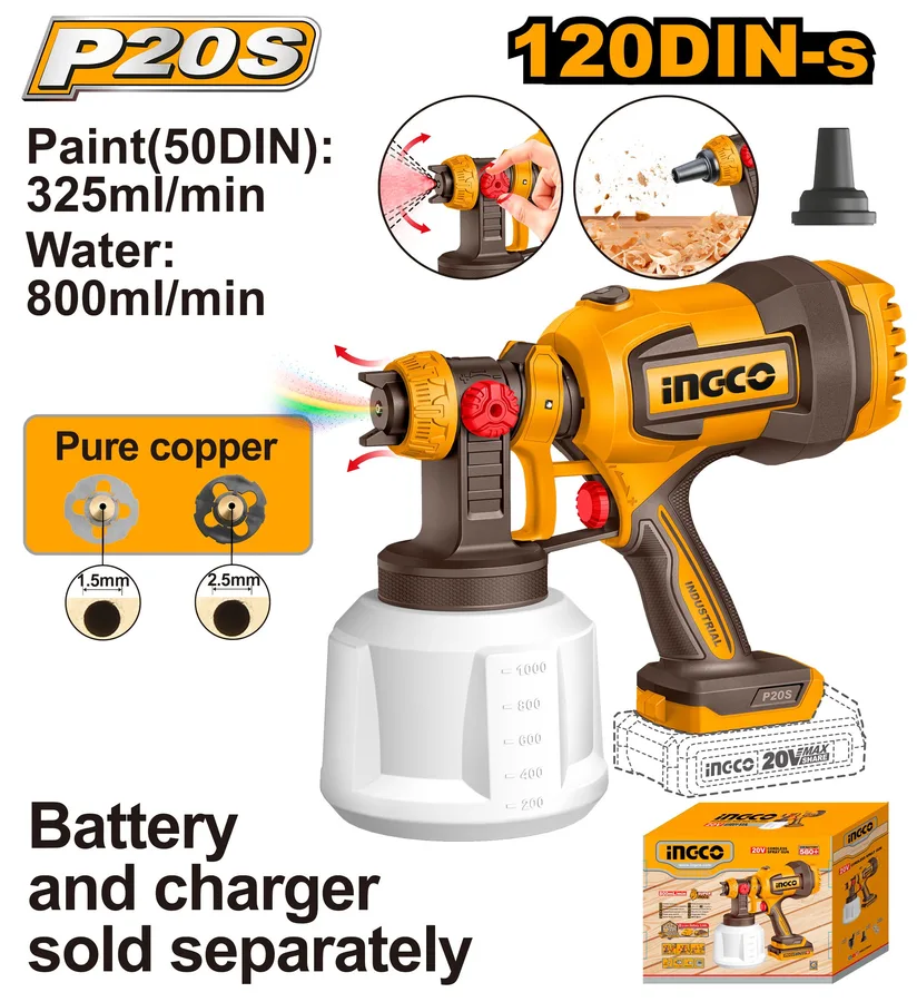 AEROGRAFO SPRAY 800ML/MIN A BATTERIA - NUDO