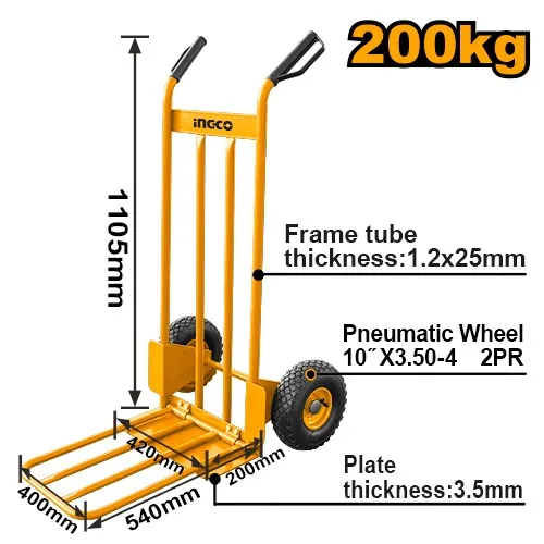 CARELLO 4 RUOTE PNEUMATICHE 200KG