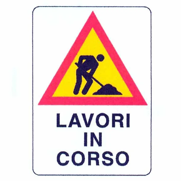 CARTELLO LAVORI IN CORSO 48X 68 PLASTICA