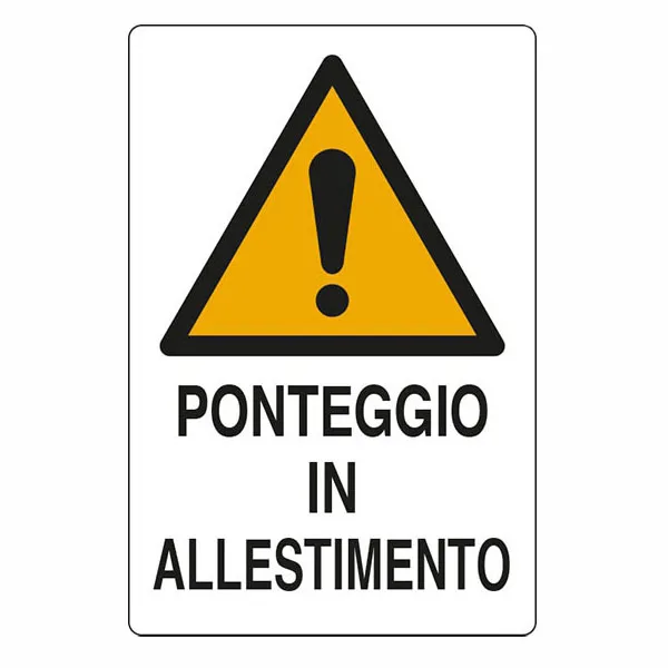 CARTELLO PONTEGGIO ALLESTIMENTO 48X 68 PLASTICA