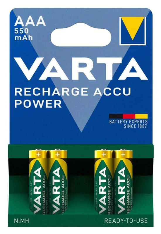 PILE VARTA RICARICABILE MINISTILO AAA 1.2V 550MAH NI-MH BL. 4 56743101404