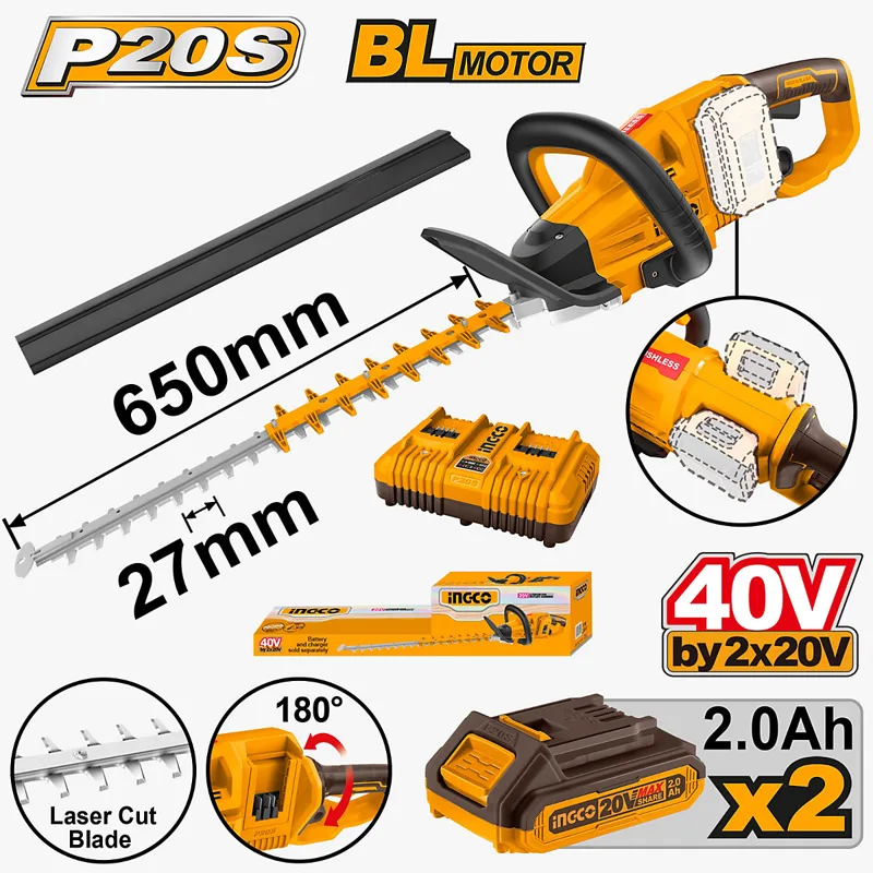 TAGLIASIEPI ELETTRICA 40V +2BATT CON CARICABATT