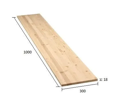 LEGNO LAMELLARE ABETE 18 x 300 x 1000 mm
