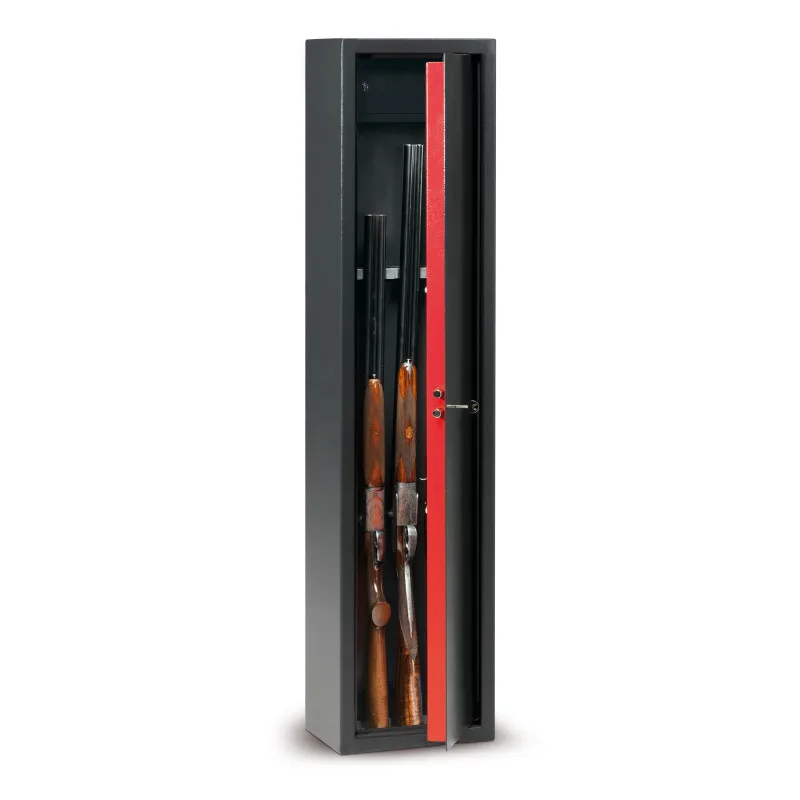 PORTAFUCILI A CHIAVE PER 5 ARMI C/TESOR. - mm. 1380x315x220