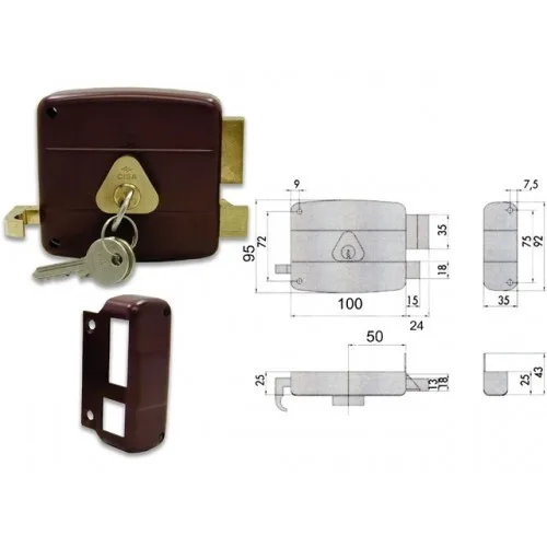 SERRATURA APP.LEGNO DX 50121-50-1 CISA