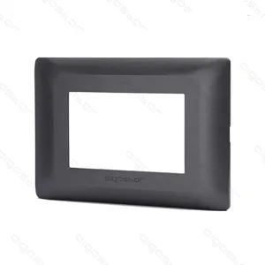 PLACCA A 3 MODULI IN PLASTICA NERA SERIE ABM