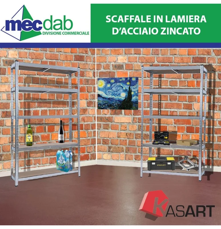SCAFFALE ATLANTE 5 RIPIANI IN MDF 90x40x180h. SCAFFALE ATLANTE 5 RIPIANI IN MDF 90x40x180h