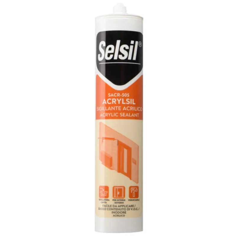 Sigillante acrilico verniciabile Bianco 310ml SACR-505-RAL9010