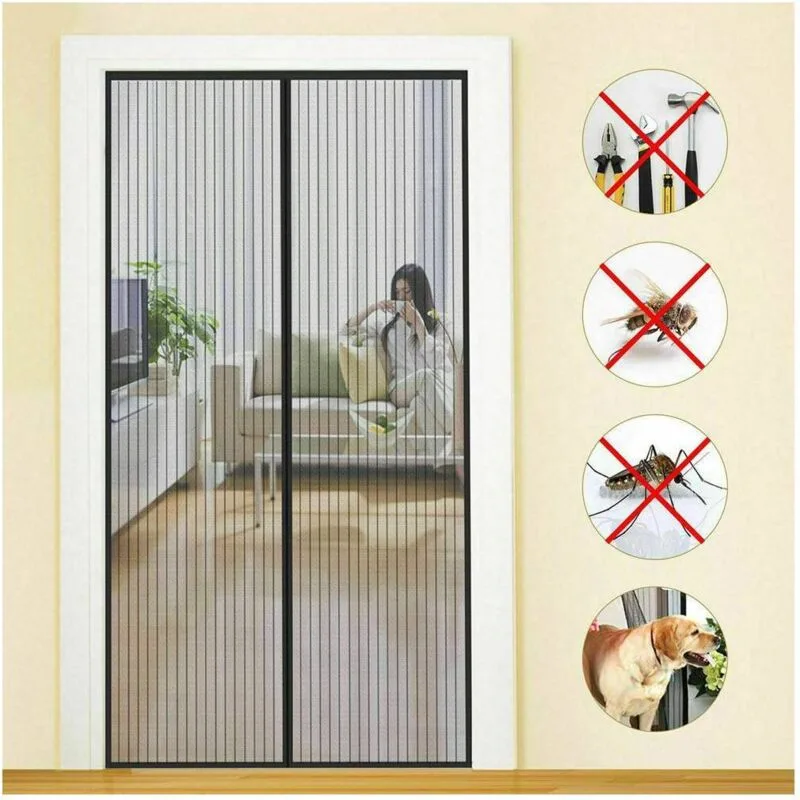 ZANZARIERA MAGNET. PORTE 120X250CM GRIGIA
