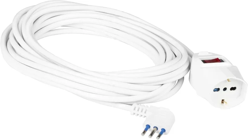 PROLUNGA ELETTRICA SPINA 10A PRESA PRESA 10A 2MT. 3X0.75 MMQ. NERO MED