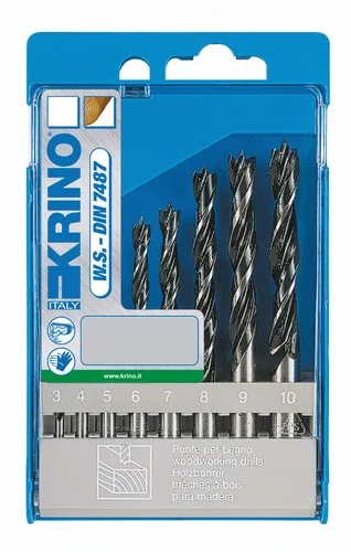 PUNTA PER LEGNO AL CROMO VANADIO A 2 TAGLIENTI CON PUNTA GUI 14 MM KRINO