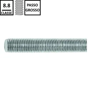 BARRA FILETTATA FERRO CL. 8.8 Z.BIANCA PASSO GROSSO DIN 976